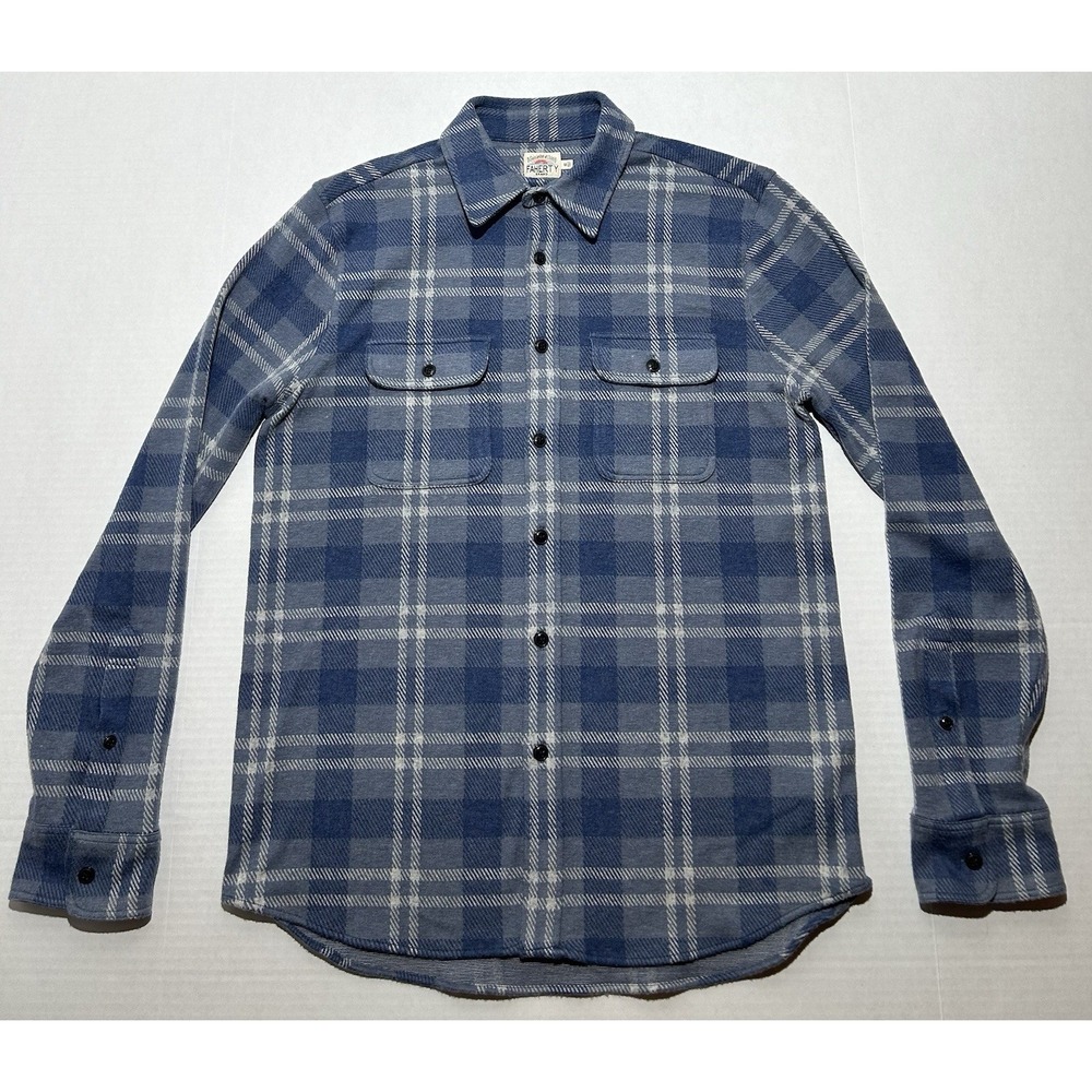 Faherty Legend Sweater Shirt Men's Plaid Flannel Soft Casual Size Medium EUC